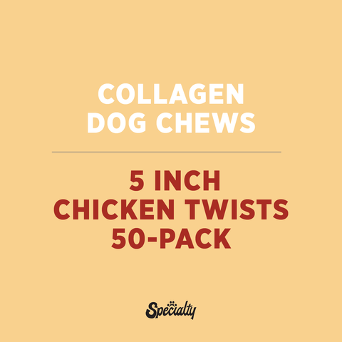 Collagen Dog Chews 5" Chicken Twists 50-Pk