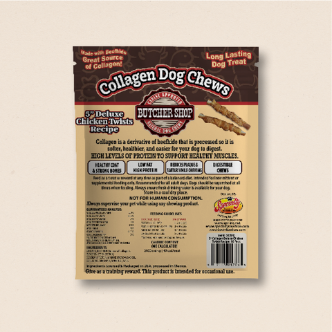 Collagen Dog Chews 5" Deluxe Chicken Twists 16-Pk