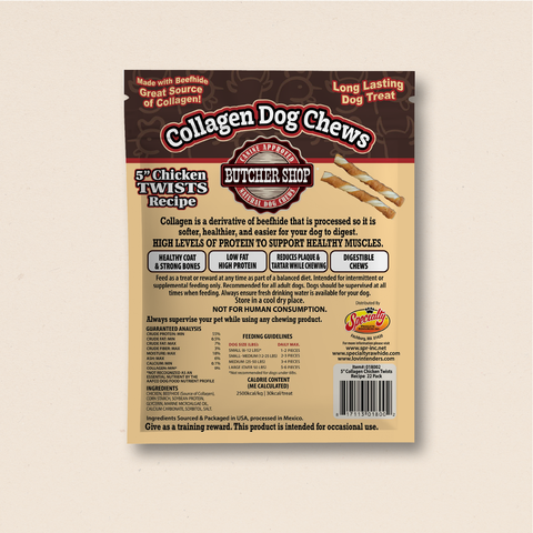 Collagen Dog Chews 5" Chicken Twists 22-Pk