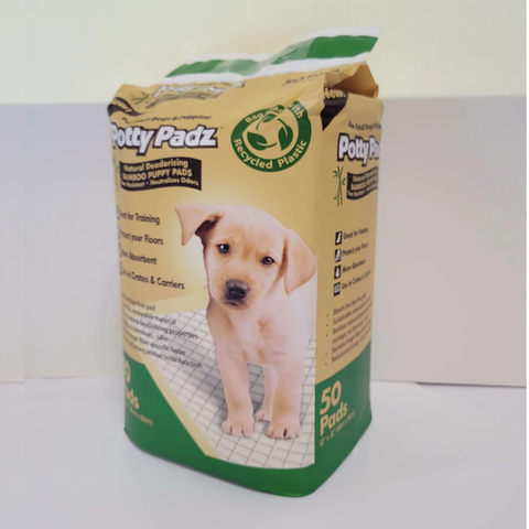 Eco Petz Bamboo Puppy Training Pads Large 22"x22" Eco Friendly in Bag, 50-Pk