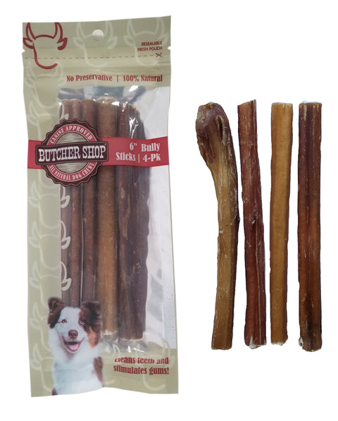 Butcher Shop 6" Odor Free Bully Sticks, 4-Pk