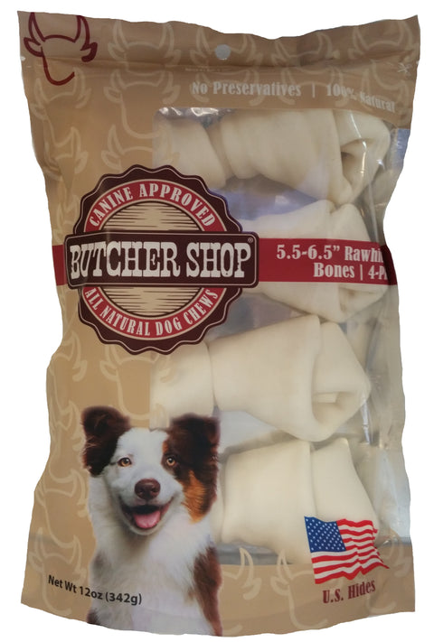 Butcher Shop 6"-7" Rawhide Bones, 4-Pk