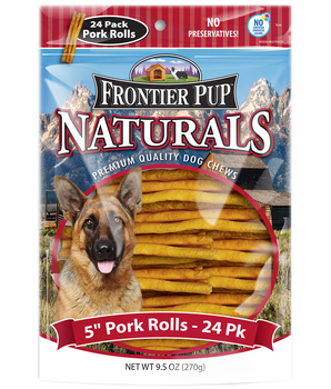 Frontier Pup Naturals 5" Pork Rolls, 24-Pk