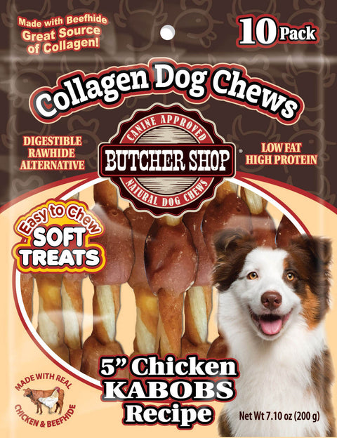 Collagen Dog Chews 5" Chicken Kabobs Recipe 10-Pk