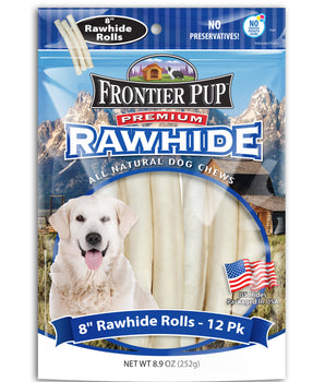 Frontier Pup 8" Rawhide Rolls, 12-Pk