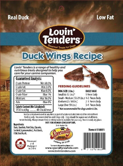 Lovin' Tenders 5" Duck Wing Rawhide Twists, 7 oz