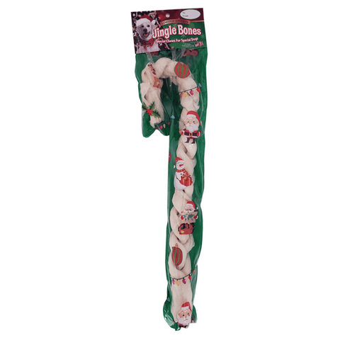 Rawhide Braided Candy Cane, 13"-14" - Holiday