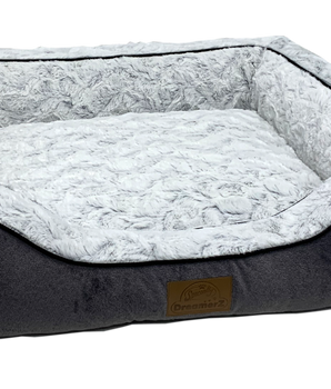 Dreamerz Plush Pet Bed - Style CMF012 Med - Gray - Faux Fur