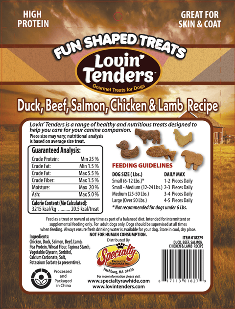 Lovin Tenders Animal Fun Treats – High Protein Soft Chew, 9oz
