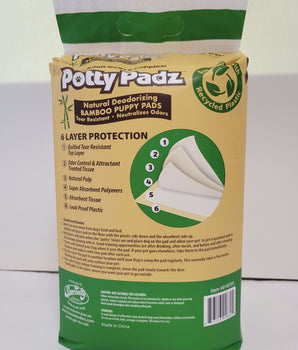 Eco Petz Bamboo Puppy Training Pads Large 22"x22" Eco Friendly in Bag, 50-Pk