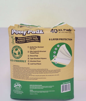 Eco Petz Bamboo Puppy Training Pads X-Large 22"x22" Eco Friendly in Bag, 40-Pk (Copy)