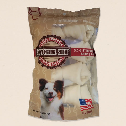 Butcher Shop 6"-7" Rawhide Bones, 4-Pk