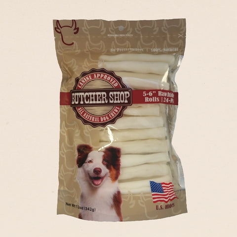 Butcher Shop 5" Rawhide Rolls 24-Pk