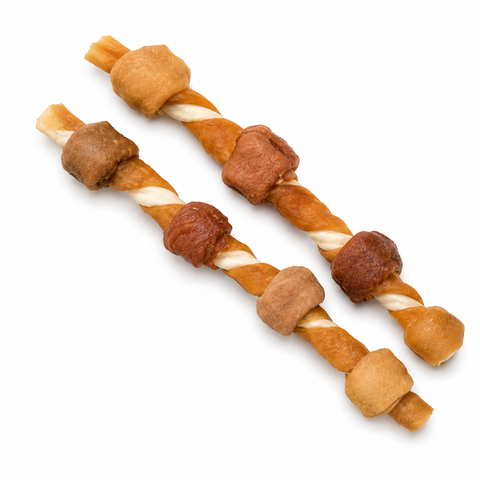 Collagen 8" Chicken STUFFED & Wrapped Twisted Rolls 8-Pk