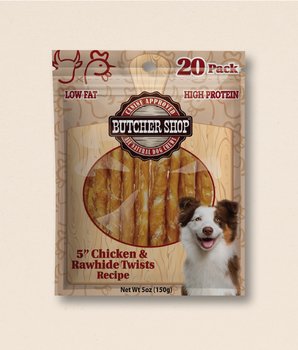 Butcher Shop 5'' Chicken & Rawhide Twists, 20-Pk