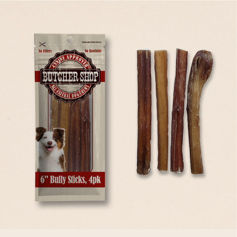 Butcher Shop 6" Odor Free Bully Sticks, 4-Pk