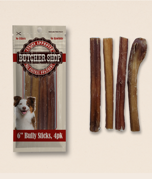 Butcher Shop 6" Odor Free Bully Sticks, 4-Pk