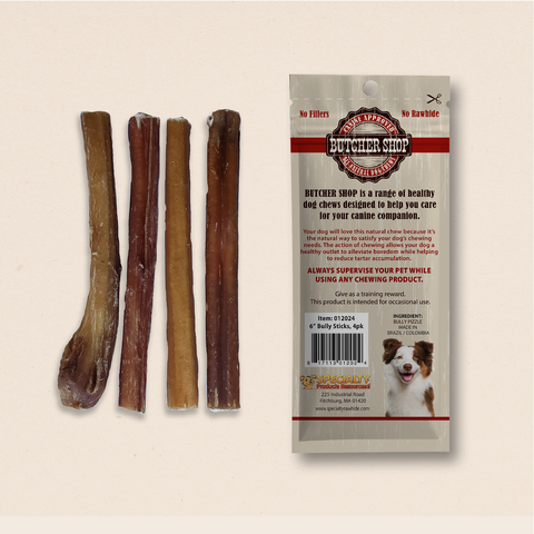 Butcher Shop 6" Odor Free Bully Sticks, 4-Pk