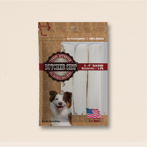 Butcher Shop 8"-9" Rawhide Retrievers 4-Pk