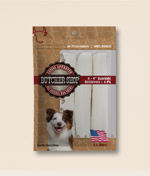 Butcher Shop 8"-9" Rawhide Retrievers 4-Pk