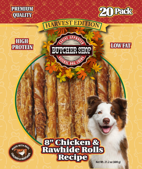 Butcher Shop Harvest Chicken & Rawhide Rolls, 20 pk