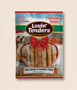 Chicken & Rawhide Twist 15 Pack - Holiday