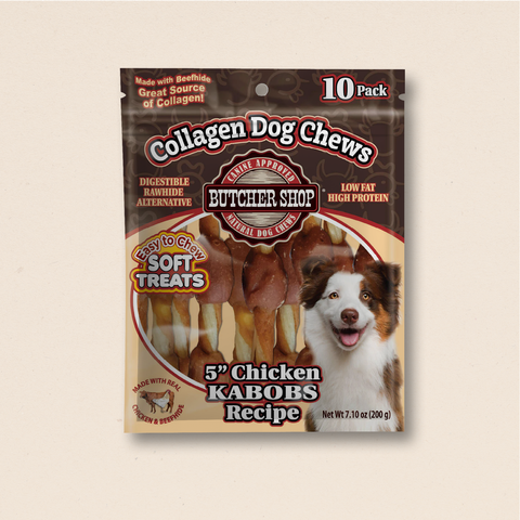 Collagen Dog Chews 5" Chicken Kabobs Recipe 10-Pk