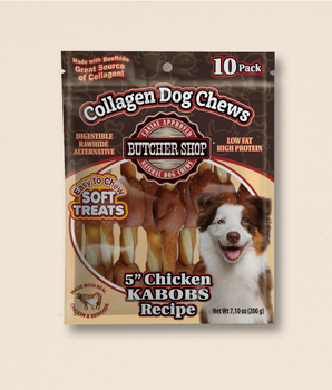 Collagen Dog Chews 5" Chicken Kabobs Recipe 10-Pk
