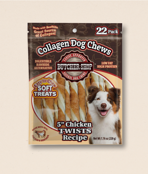Collagen Dog Chews 5" Chicken Twists 22-Pk