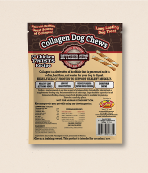 Collagen Dog Chews 5" Chicken Twists 22-Pk