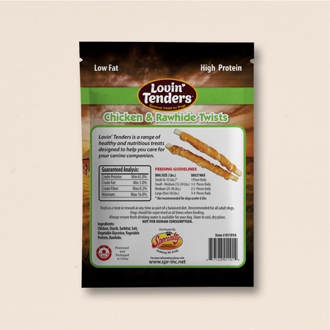 Lovin' Tenders 5" Chicken & Rawhide Twists, 7 oz