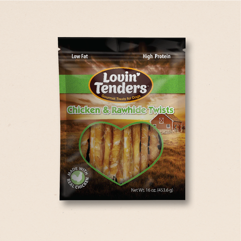 Lovin' Tenders 5" Chicken & Rawhide Twists, 16 oz