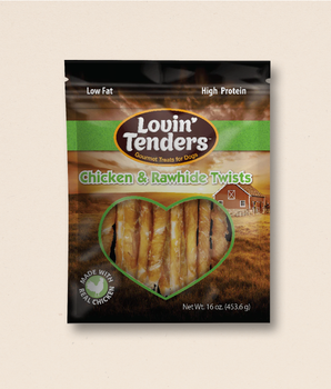 Lovin' Tenders 5" Chicken & Rawhide Twists, 16 oz