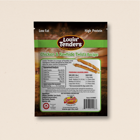 Lovin' Tenders 5" Chicken & Rawhide Twists, 16 oz