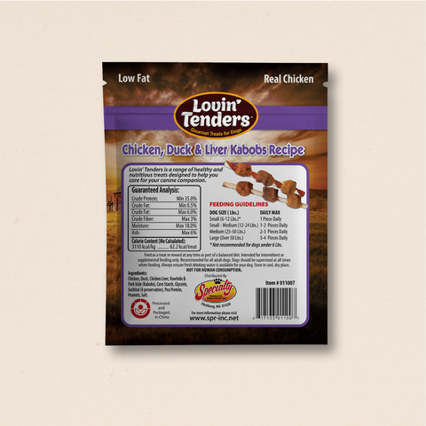 Lovin' Tenders Chicken, Duck, &  Liver Kabobs, 16 oz