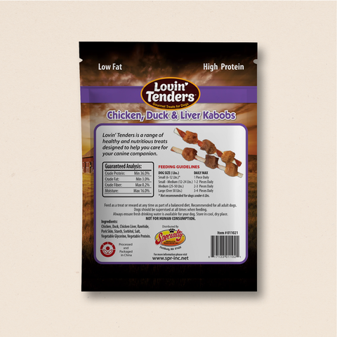 Lovin' Tenders Chicken, Duck, & Liver Kabobs, 7 oz