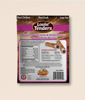 Lovin' Tenders Chicken, Duck, Liver, and Sweet Potato Stuffed Rolls, 10-Pk