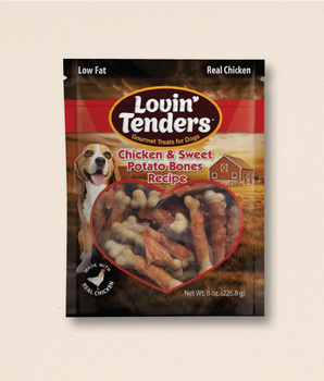 Lovin' Tenders Chicken & Sweet Potato BONES Dog Treats, 8 oz.