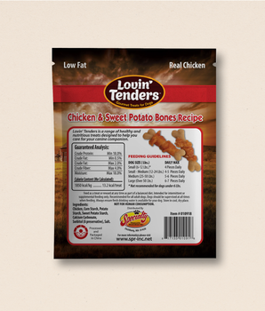 Lovin' Tenders Chicken & Sweet Potato BONES Dog Treats, 8 oz.
