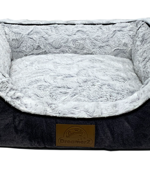 Dreamerz Plush Pet Bed - Style CMF012 SM -Gray - Faux Fur