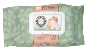 Eco Petz Pet Wipes Oatmeal Scented Regular 6" x 8" Eco Friendly, 126-Pk