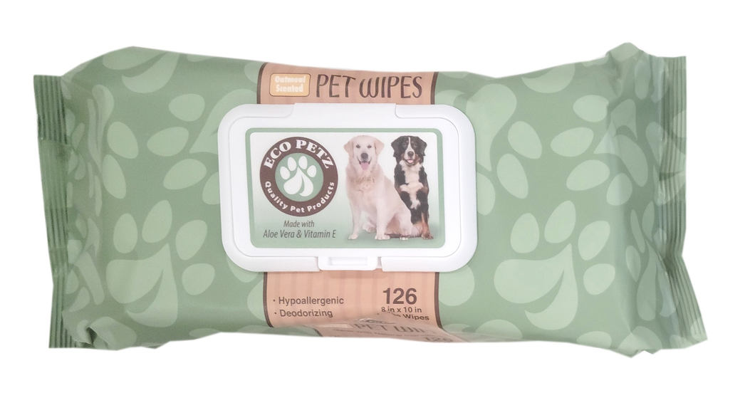 Eco Petz Pet Wipes Oatmeal Scented Large 8