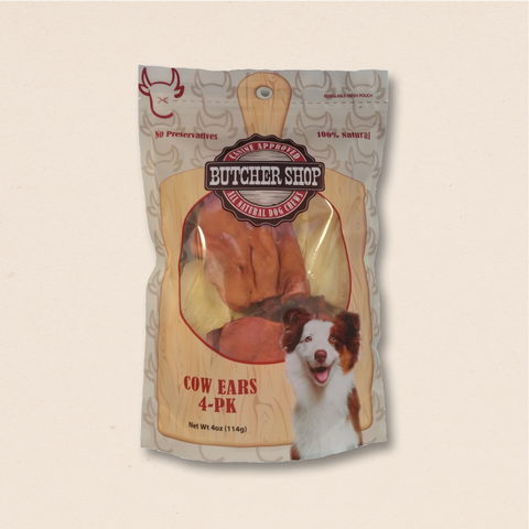 Butcher Shop Assorted BBQ/Natural Cow Ears, 4-Pk