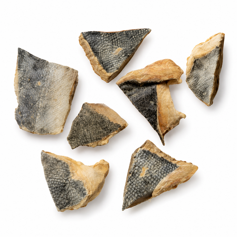 Seven natural salmon bite dog food pieces