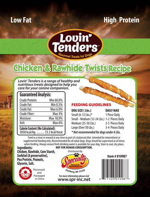 Lovin' Tenders 5" Chicken & Rawhide Twists, 16 oz