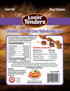 Lovin' Tenders Chicken, Duck, &  Liver Kabobs, 16 oz