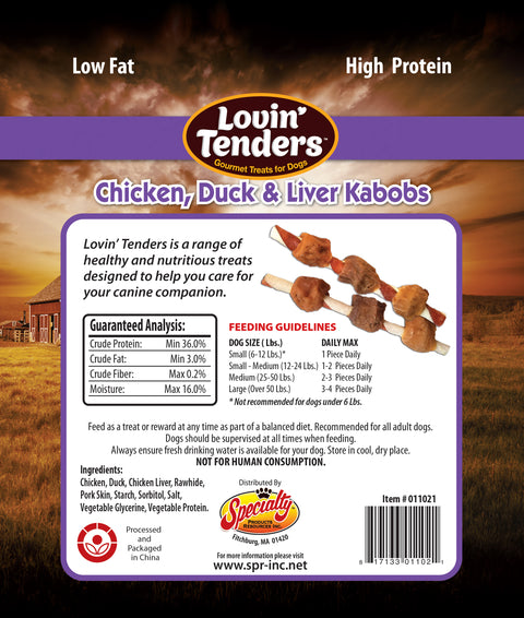 Lovin' Tenders Chicken, Duck, & Liver Kabobs, 7 oz