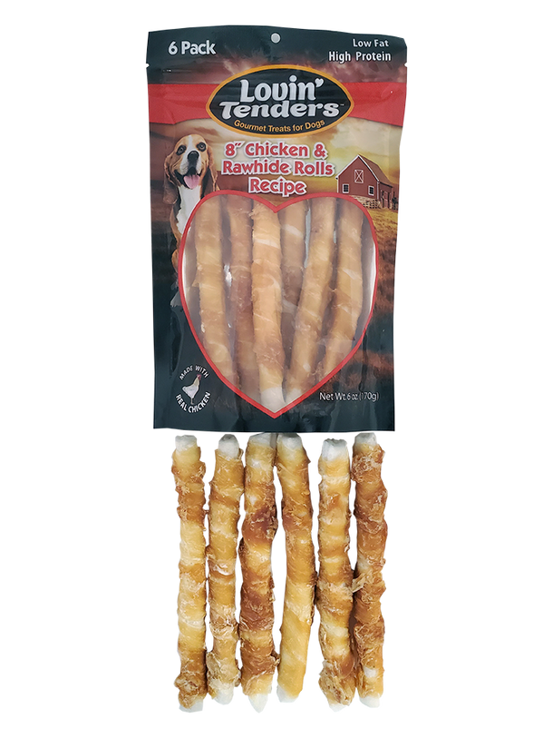 Lovin' Tenders Chicken & Rawhide Rolls Dog Treats Lovin' Tenders