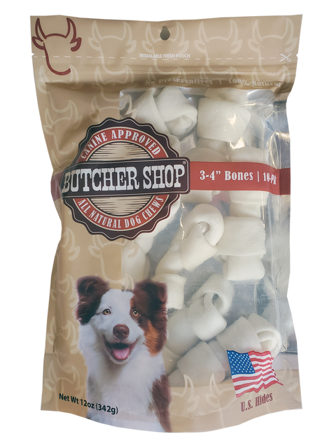 Butcher Shop 3"-4" Rawhide Bones 10-Pk