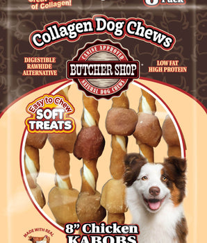 Collagen Dog Chews 8" Chicken Kabobs Recipe 8-Pk